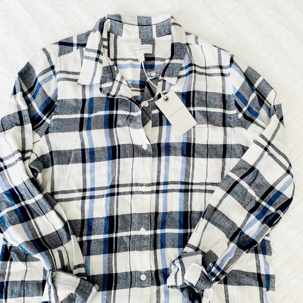 Lucky Brand // NWT soft boyfriend plaid - Picture 6 of 8